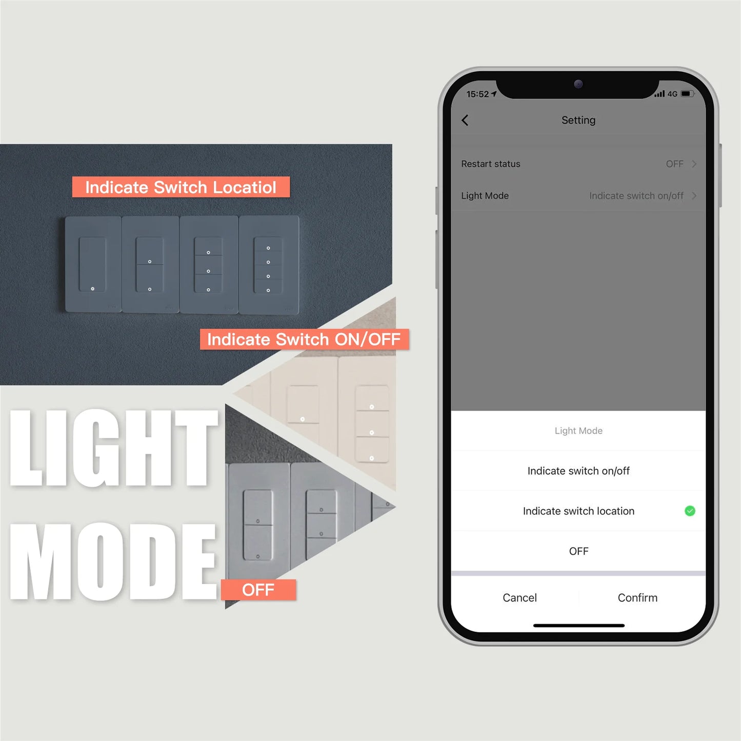 MOES Tuya WiFi Smart Light US Single Pole Wall Switch
