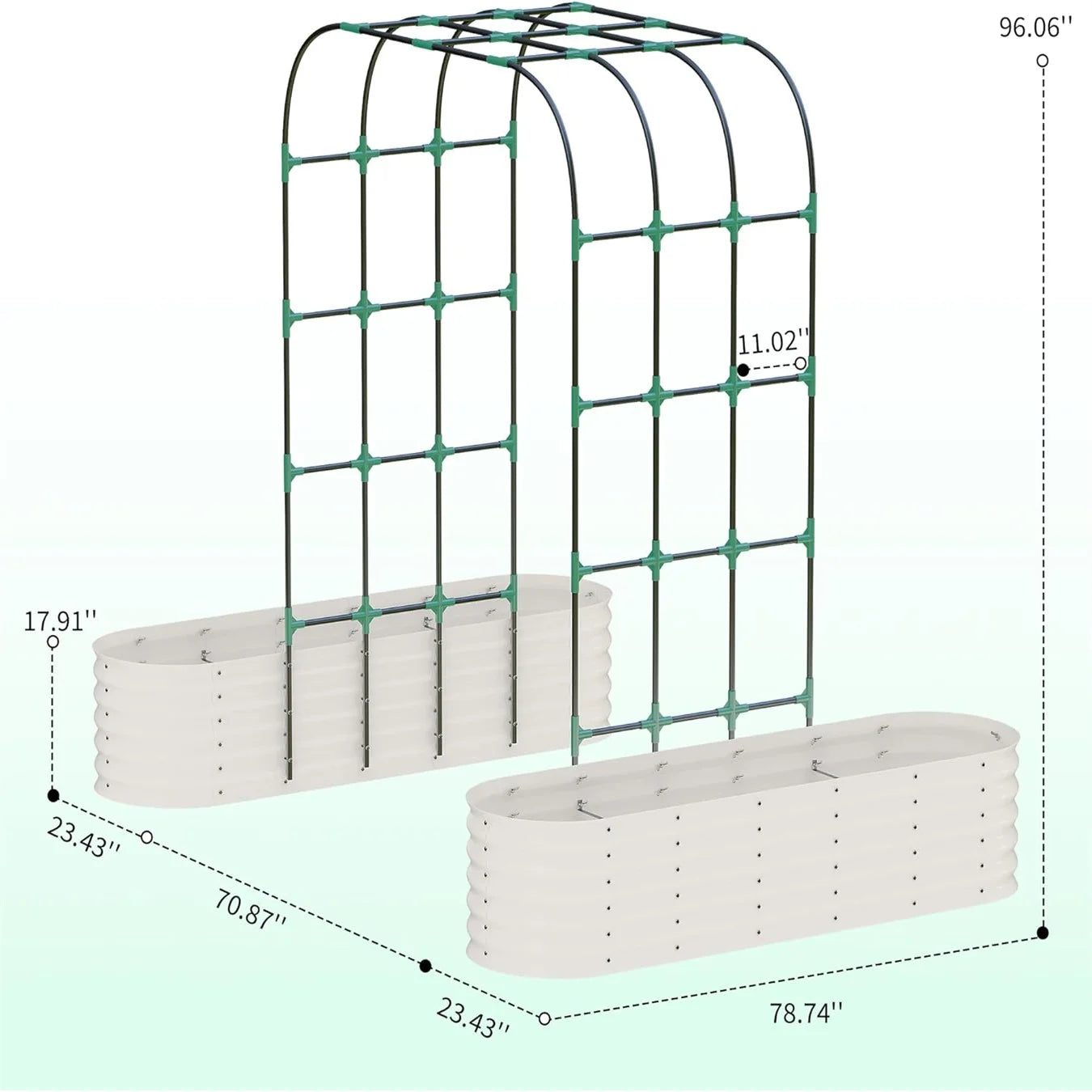 Studyset Arch Trellis Raised Garden Bed For Climbing Plants