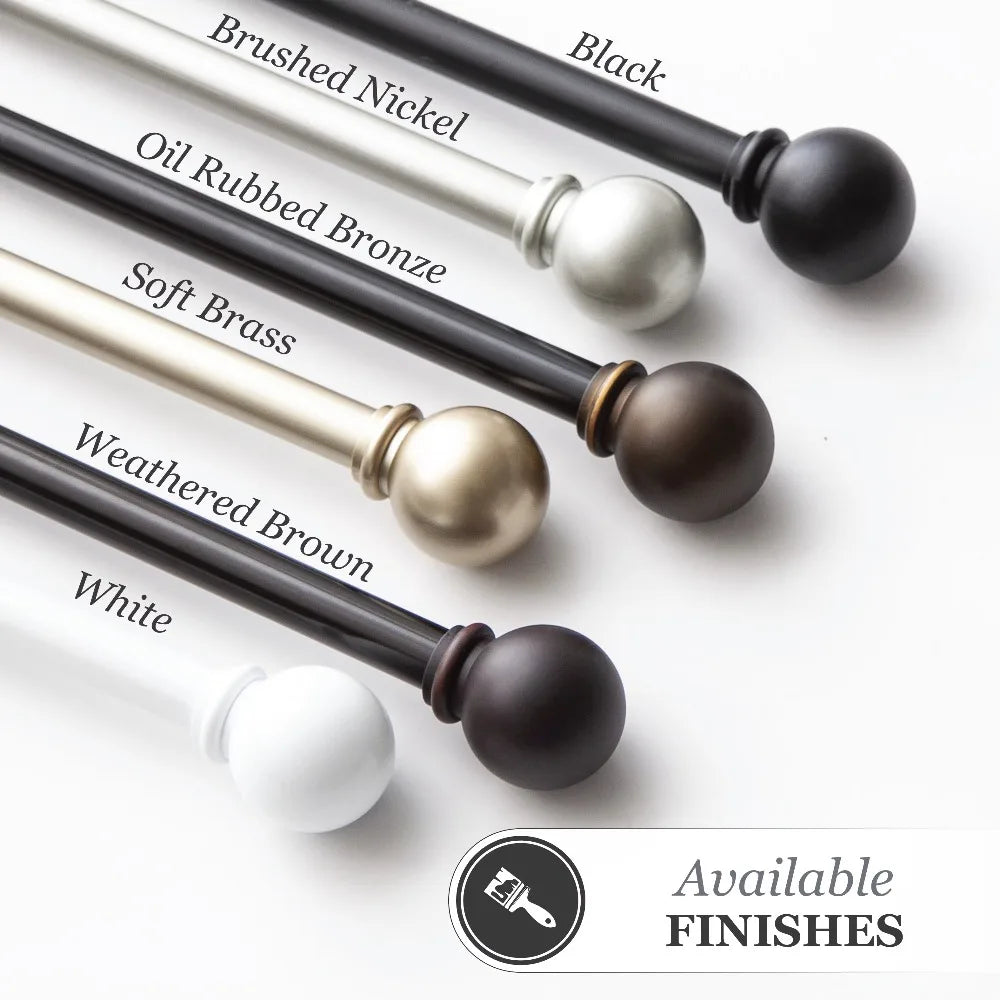 Heavy Duty Rustic Curtain Rod With Finials Easy To Install