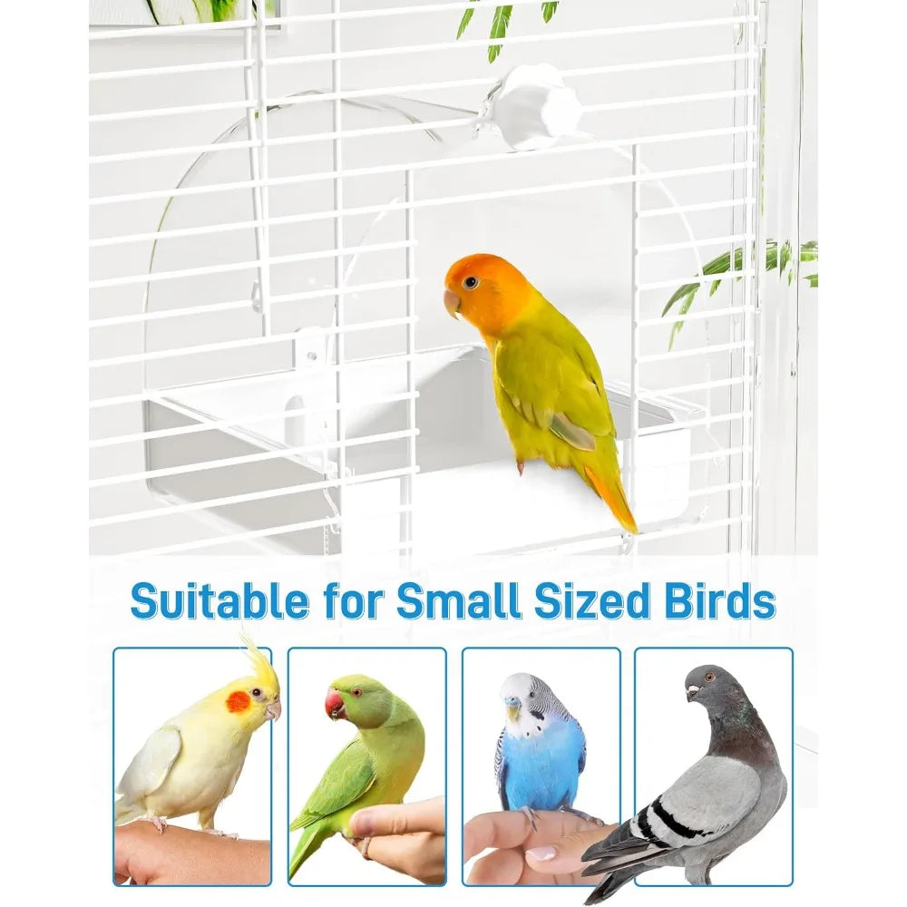 XIUWO Hanging 3-In-1 Bird Bath Cage Accessory Small-Medium Birds