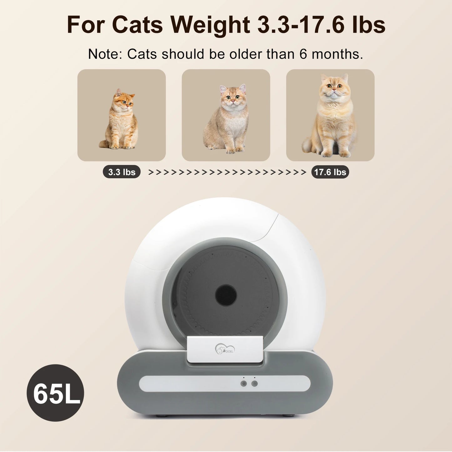 DOEL App Control Self Cleaning Cat Litter Box 2 4G WiFi