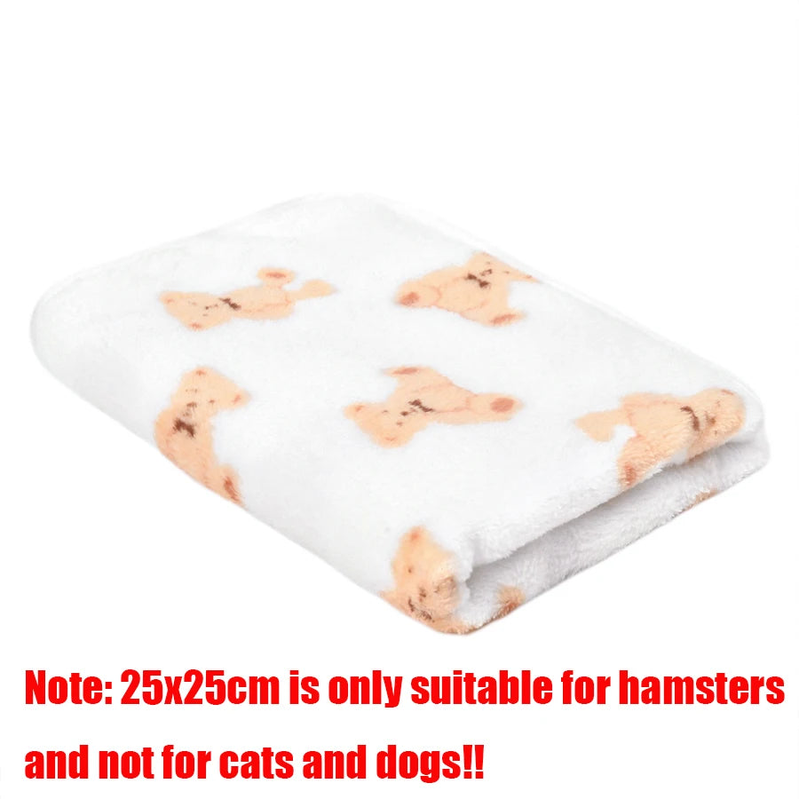 Soft Fluffy Coral Fleece Dog Cat Blanket With Paw Print