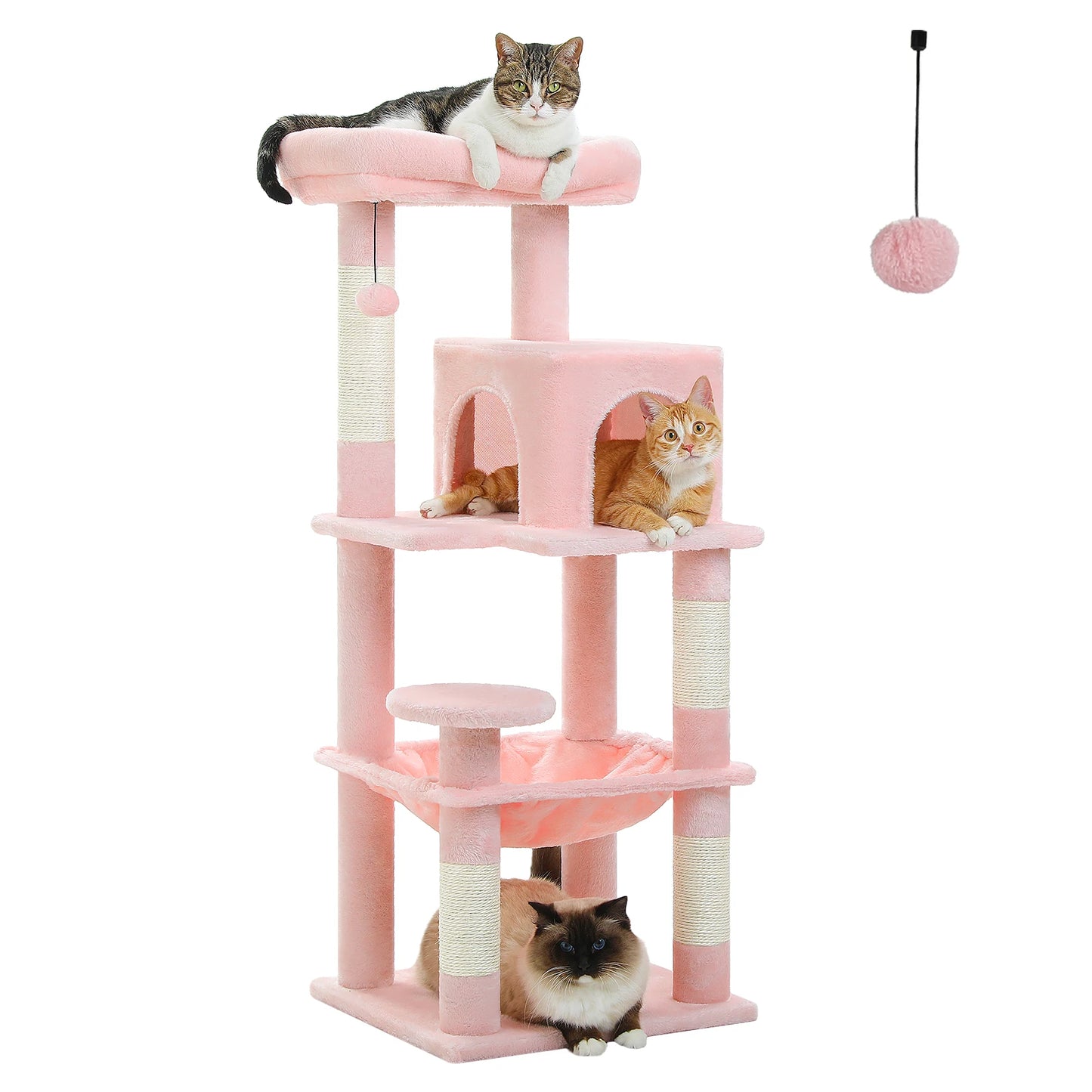 PETEPELA 5-Level Cat Tree With Metal Frame Cat Condo