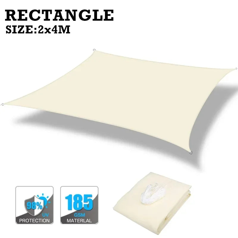 Waterproof Sun Shade Sail 160GSM For Outdoor Patio Garden Camping