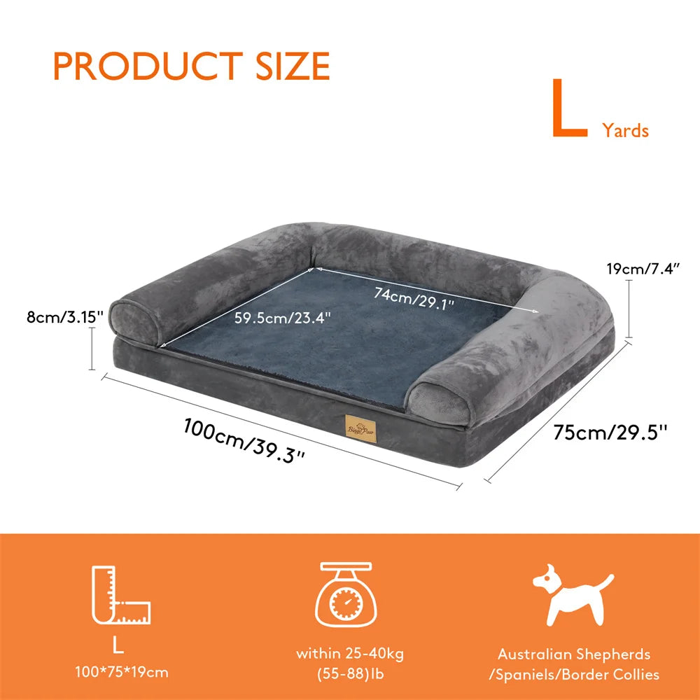 BORWART CN Calming Orthopedic Memory Foam Dog Bed Removable Cover