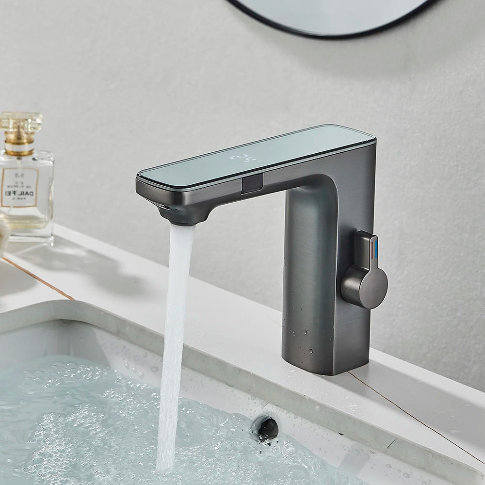 Uythner Smart Sensor Touchless Hot Cold Basin Faucet Digital Display