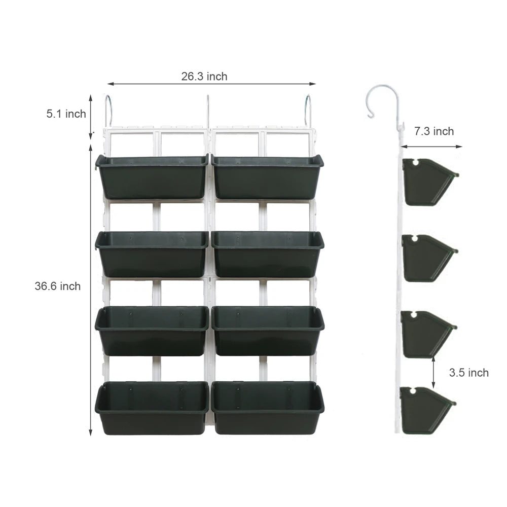4 Tier Wall Mounted Garden Planter With Elevated Raised Beds