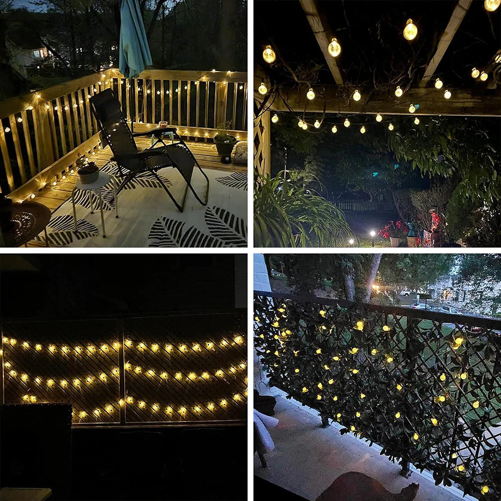 WELPUR Solar Bubble Ball String Lights With 8 Modes