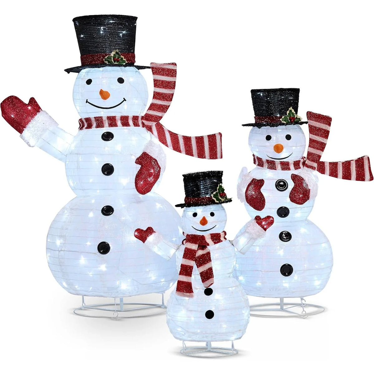 Joyfy 3 Piece 270 Led Christmas Snowman Yard Garden Lighting