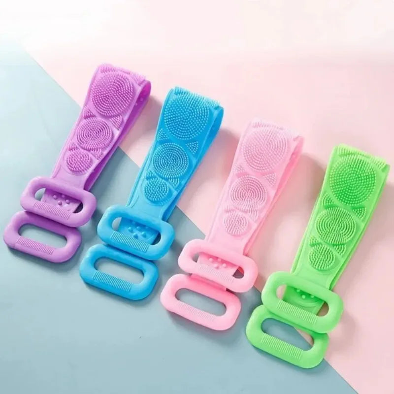 Silicone Bath Scrubber Back Massager Exfoliating Sponge Brush
