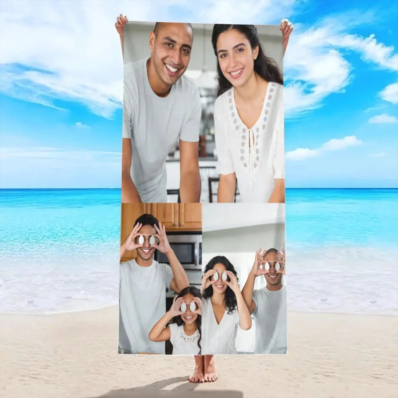 Custom Photo Beach Towel Microfiber Quick Dry Anti Sand