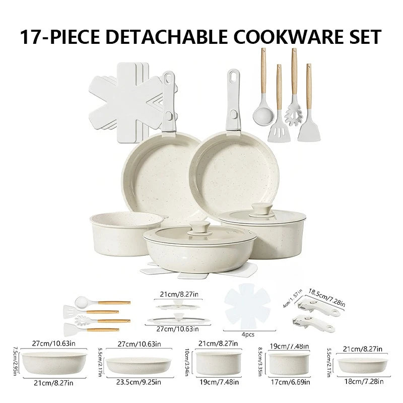 Premium Ceramic Nonstick Frying Pan Set Scratch Resistant Durable Cookware
