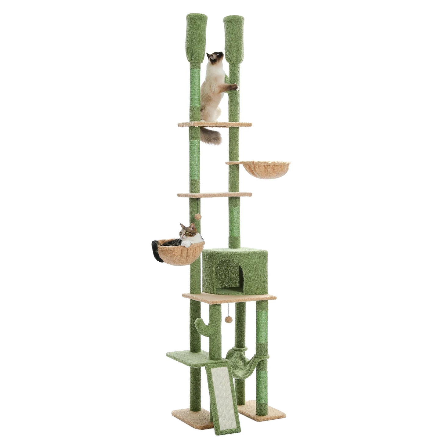 PAWZ Road Cactus Cat Tree Floor To Ceiling With Hammocks