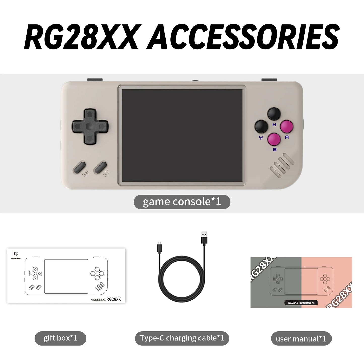 Anbernic Rg28xx 2.83 Inch Handheld Game Console With Video Output