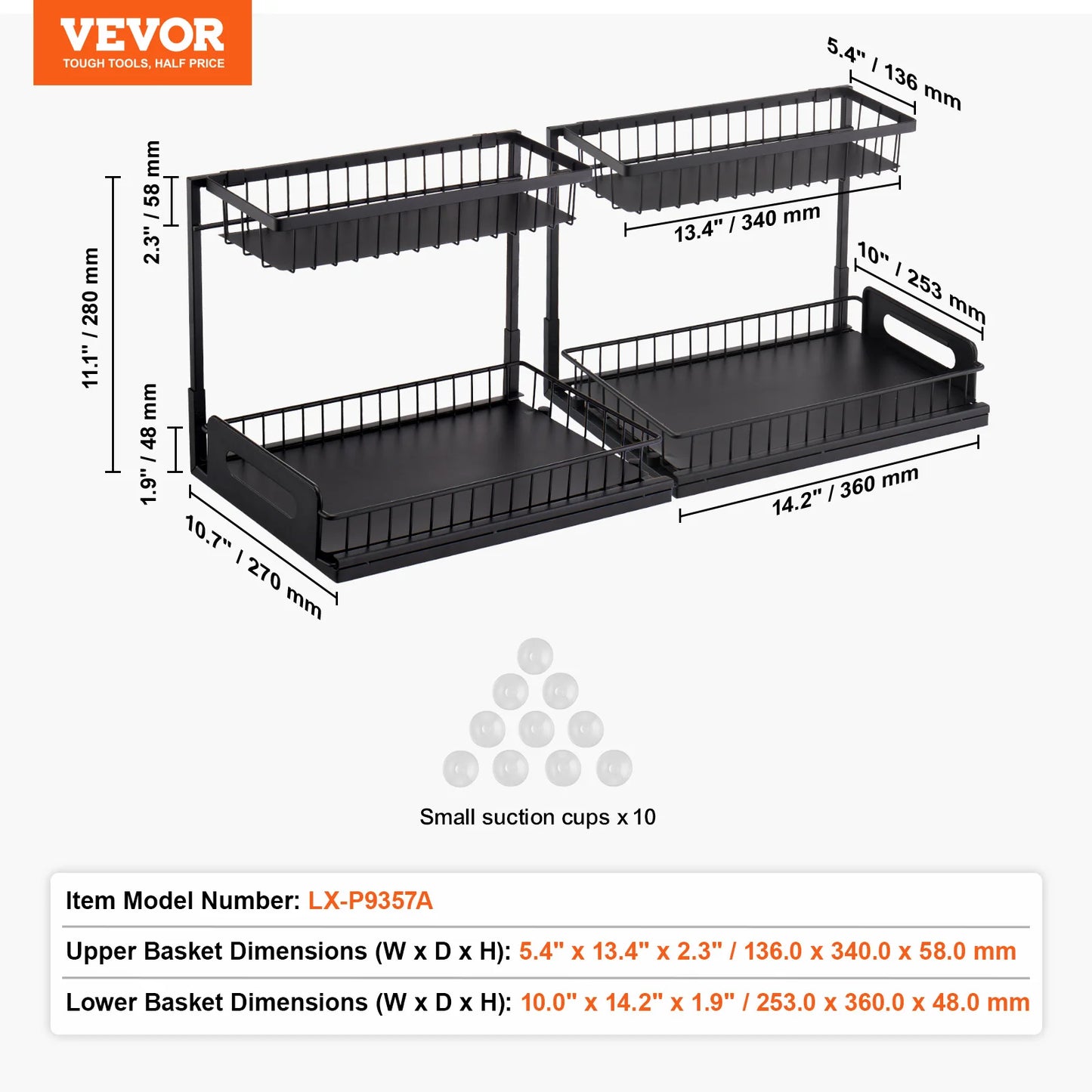 VEVOR Two Tier Pull Out Cabinet Organizer Under Sink