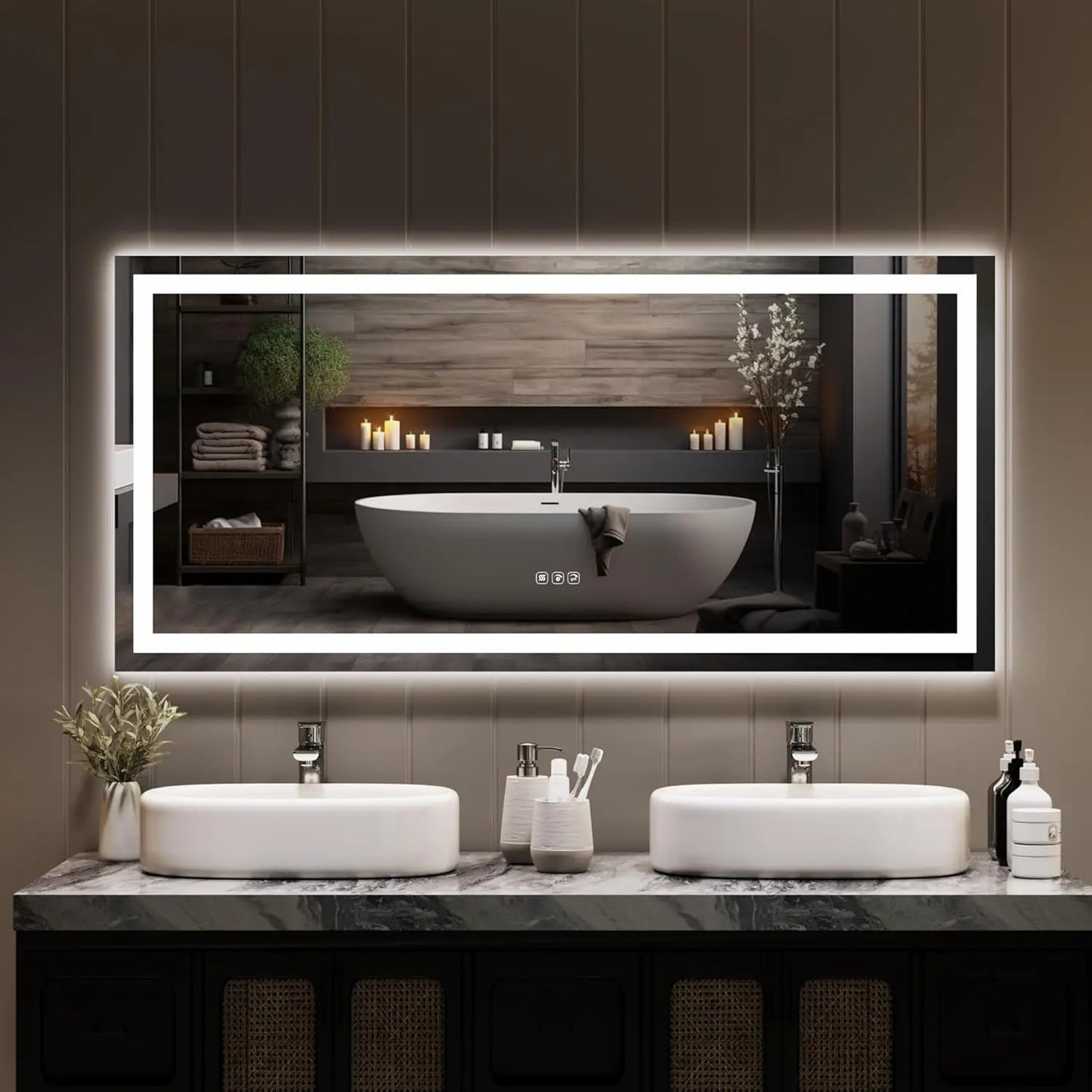 Twister.Ck Led Bathroom Mirror With Memory And Anti-Fog