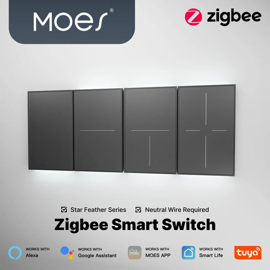 Moes Zigbee Smart Wall Switch Touch Control Alexa Google Compatible