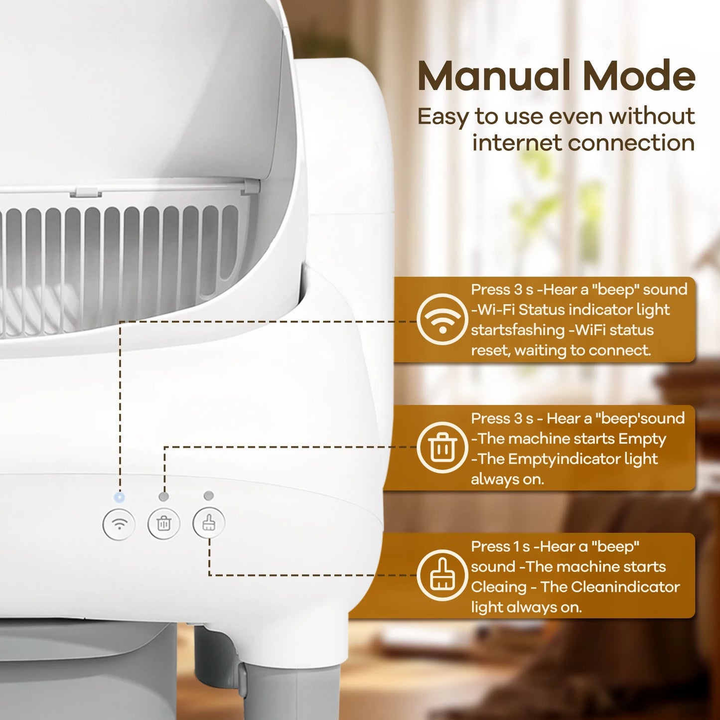 Cumrige Open-Top Self-Cleaning Cat Litter Box With App Control