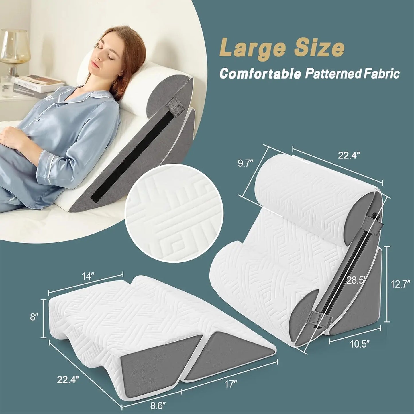 Orthopedic Bed Wedge Pillow Set Memory Foam For Postoperative Pain Relief