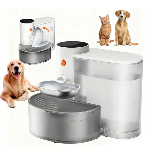 Booteely Stainless Steel Pet Water Dispenser Bowl With Automatic Purification