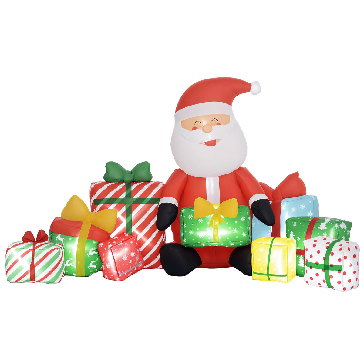 Outsunny Outdoor Christmas Inflatable Santa Claus Gift Boxes Led Lights