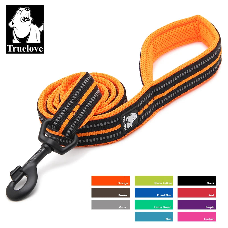 TRUELOVE Reflective Nylon Mesh Padded Dog Leash For Walking