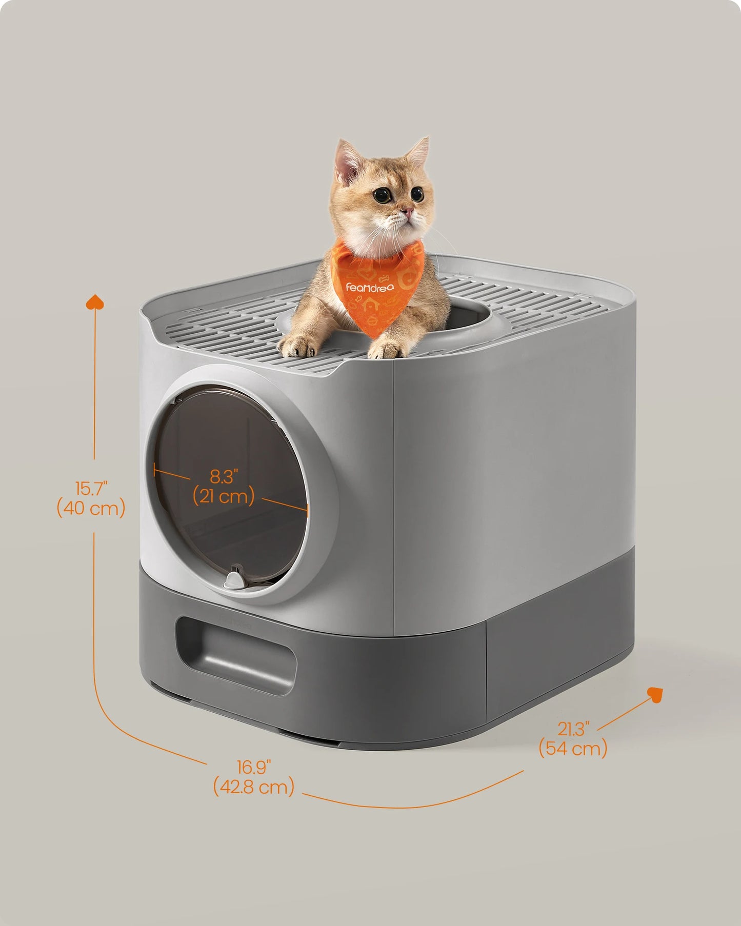 Feandrea Enclosed Cat Litter Box With Slide Out Tray And Accessories