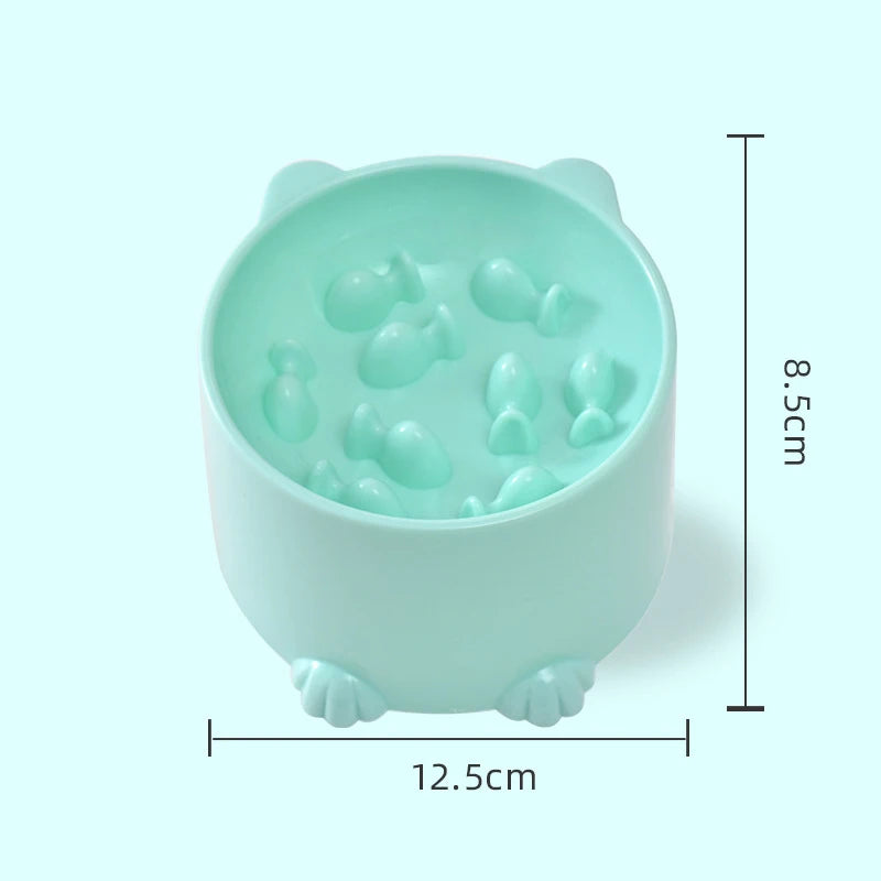 Cat Slow Feeder Bowl Anti-Choking Design For Cats And Dogs