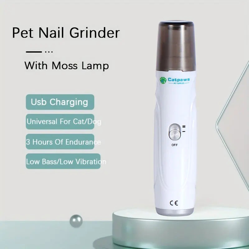 Dog Nail Grinder USB Rechargeable Electric Pet Claw Trimmer Painless