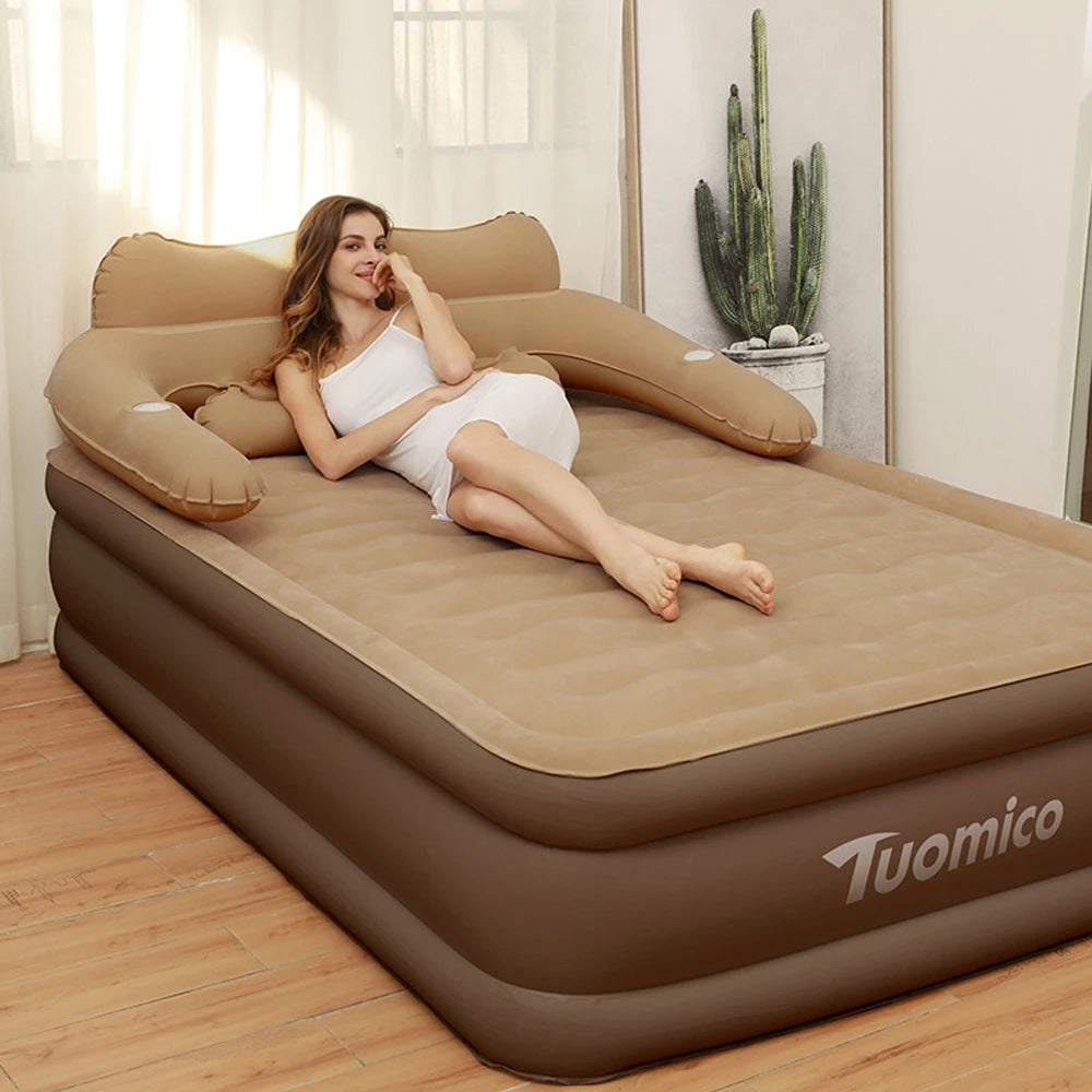 Camping Air Bed With Backrest For Two Persons Inflatable Mattress