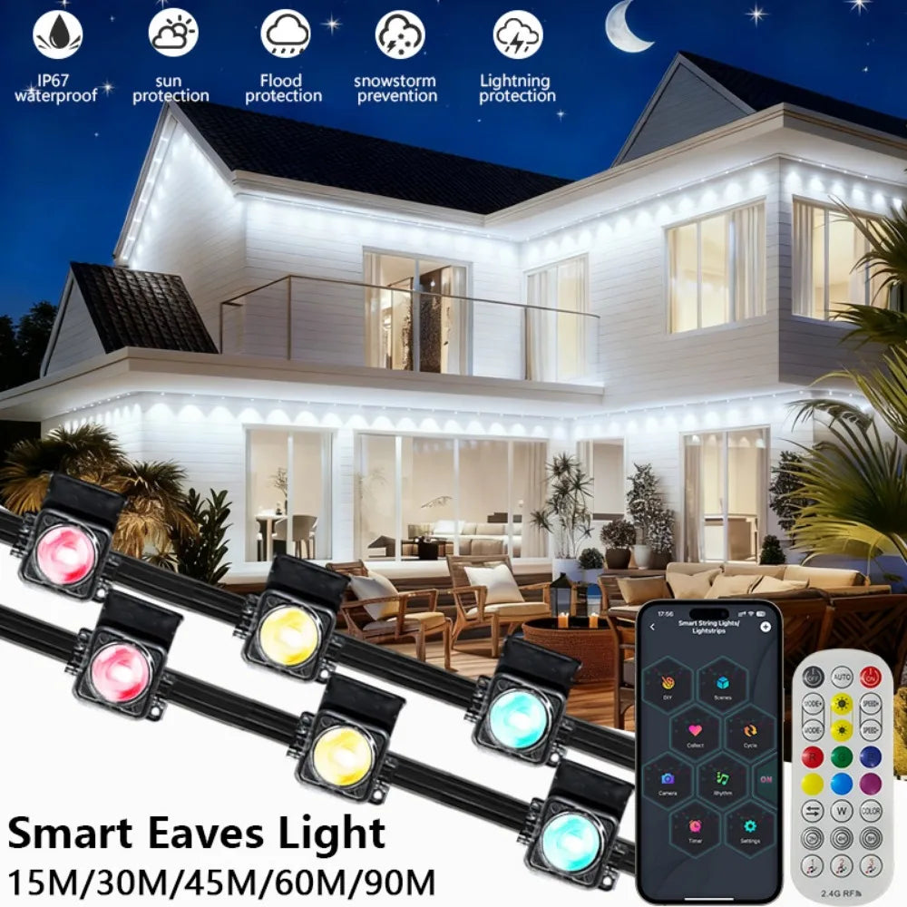 MIMIRGB Permanent Outdoor Eave Lights With Remote Control