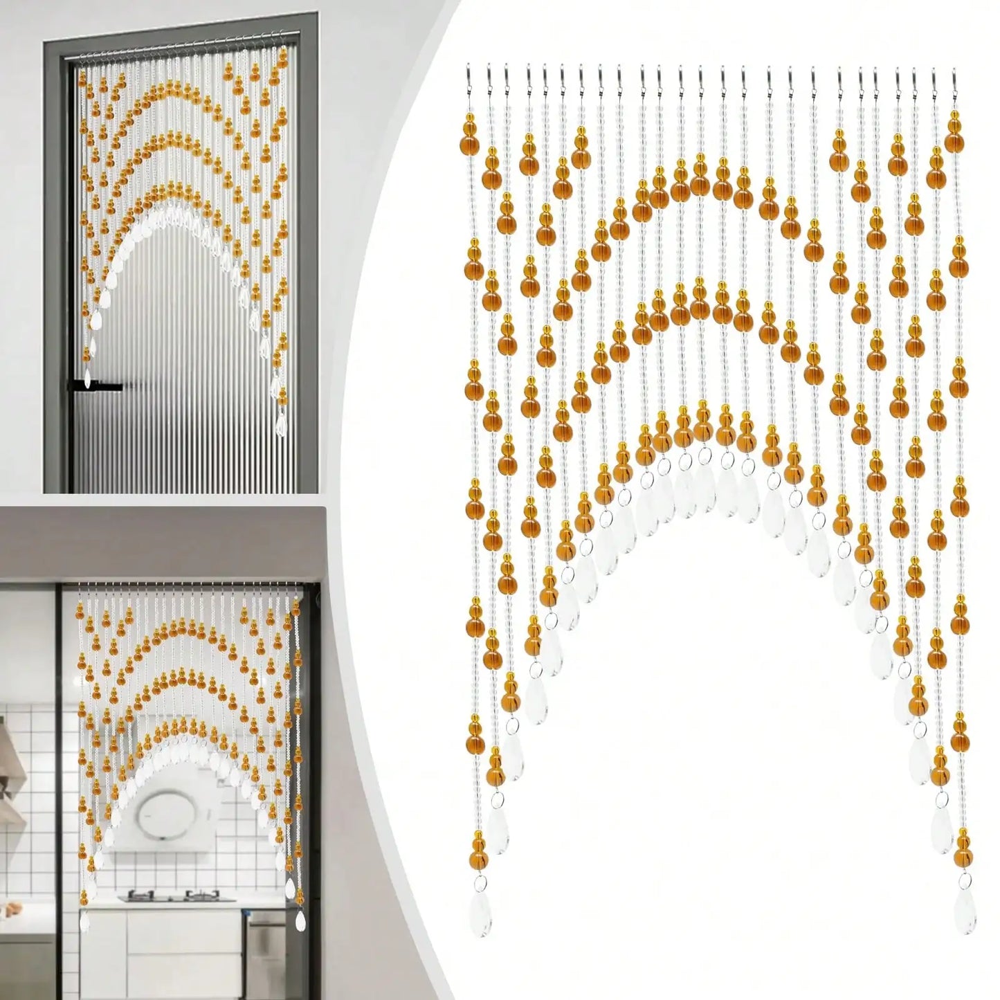 Crystal Glass Beaded Door Curtains Hanging Beads Room Divider