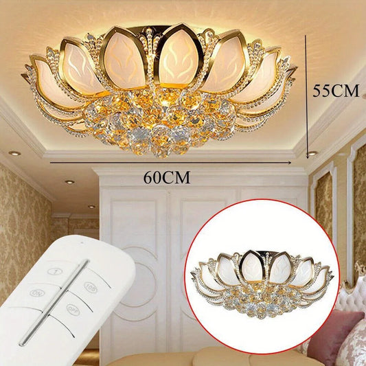 Lotus Crystal Chandelier 7 Light For Living And Dining Rooms
