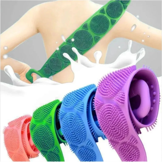 Silicone Bath Scrubber Back Massager Exfoliating Sponge Brush