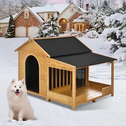 Natural Outdoor Insulated Dog House For Medium And Large Dogs