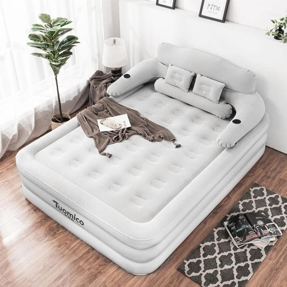 Camping Air Bed With Backrest For Two Persons Inflatable Mattress