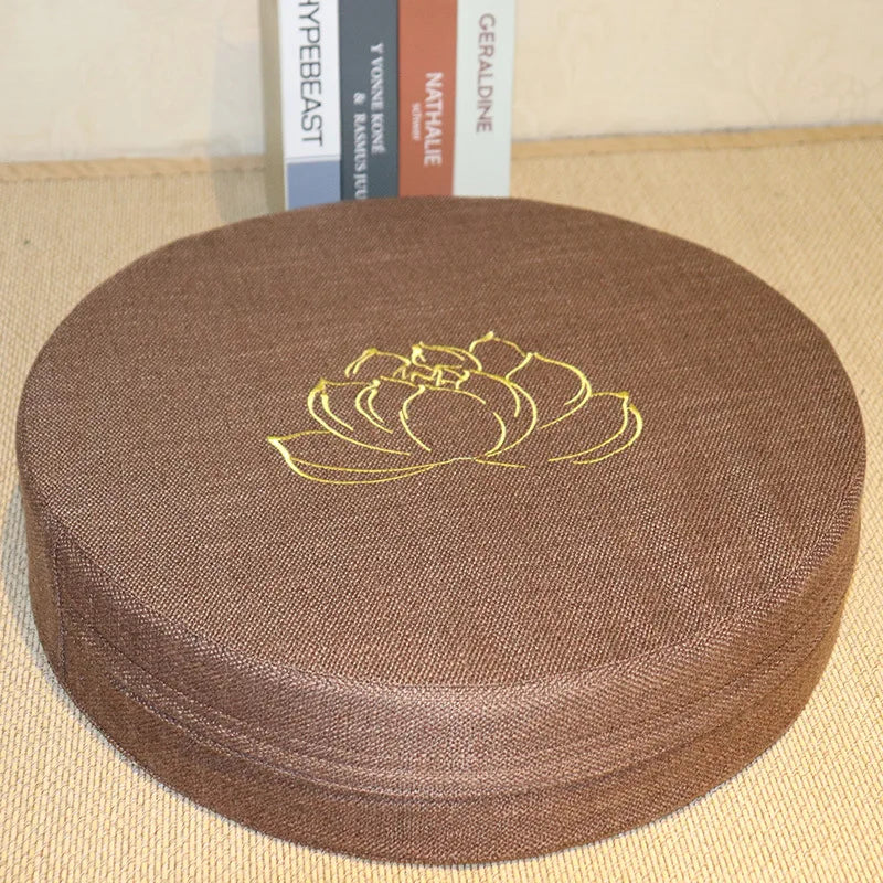 Meditation Cushion With Linen Texture Backrest Pillow Washable