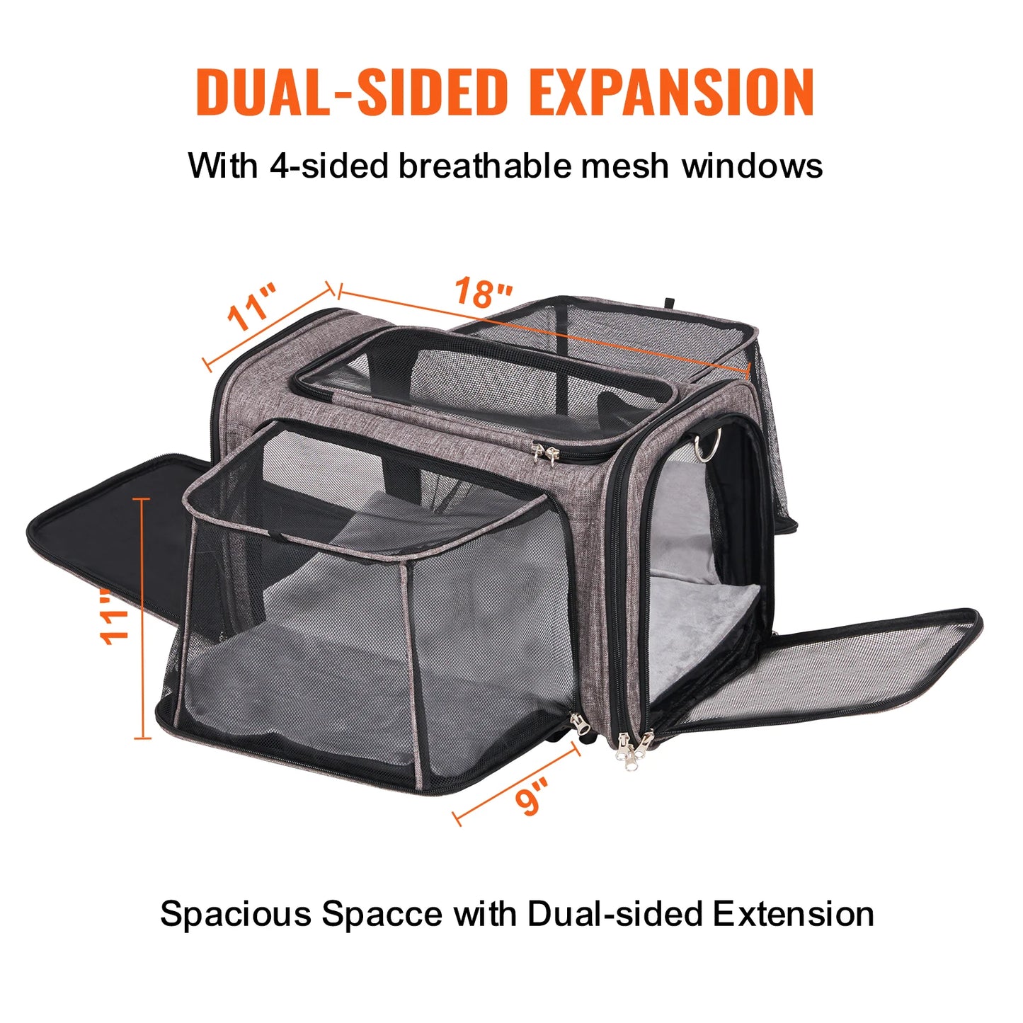 Breathable Cat Carrier Backpack With Wheels Telescopic Handle For Travel