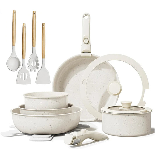Premium Ceramic Nonstick Frying Pan Set Scratch Resistant Durable Cookware