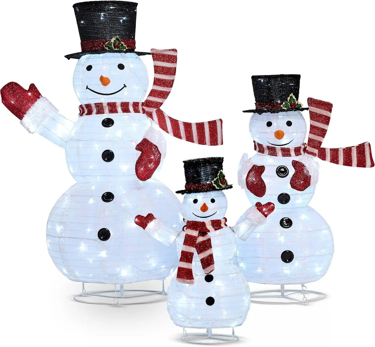 Joyfy 3 Piece 270 Led Christmas Snowman Yard Garden Lighting