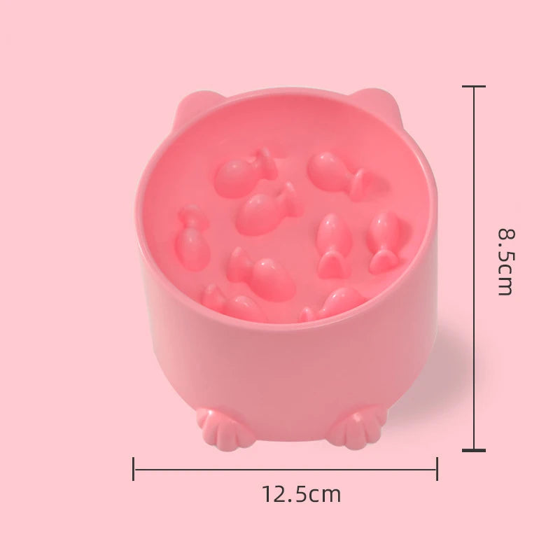 Cat Slow Feeder Bowl Anti-Choking Design For Cats And Dogs