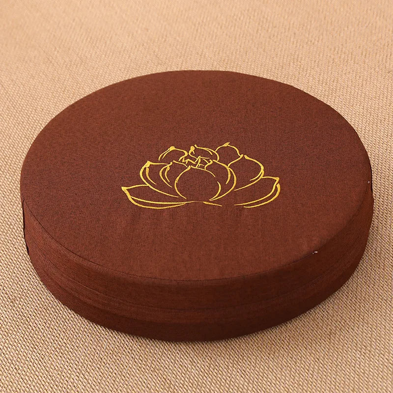 Meditation Cushion With Linen Texture Backrest Pillow Washable