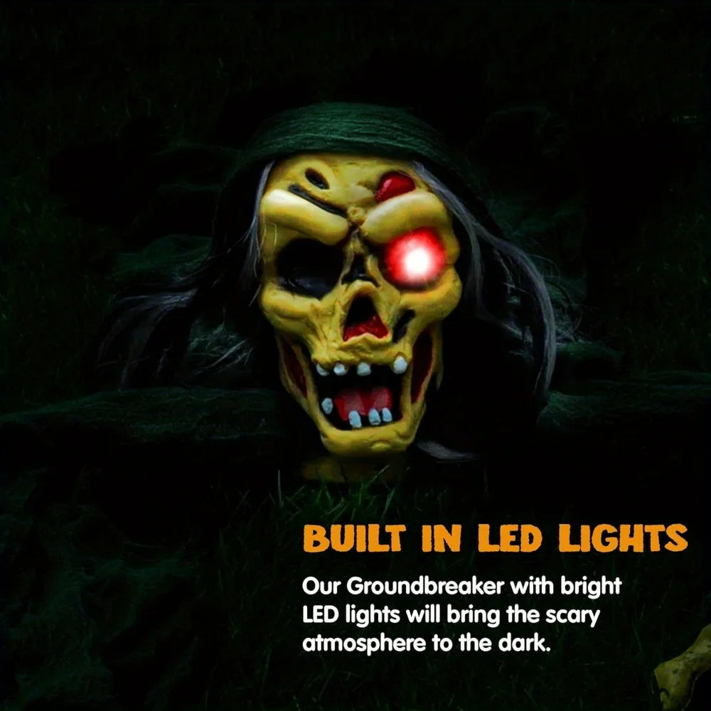 Zombie Groundbreaker Halloween Outdoor Prop With Sound And Lights