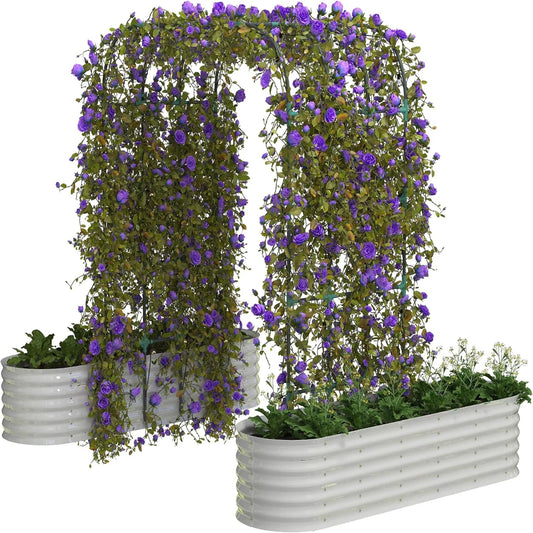 Studyset Arch Trellis Raised Garden Bed For Climbing Plants