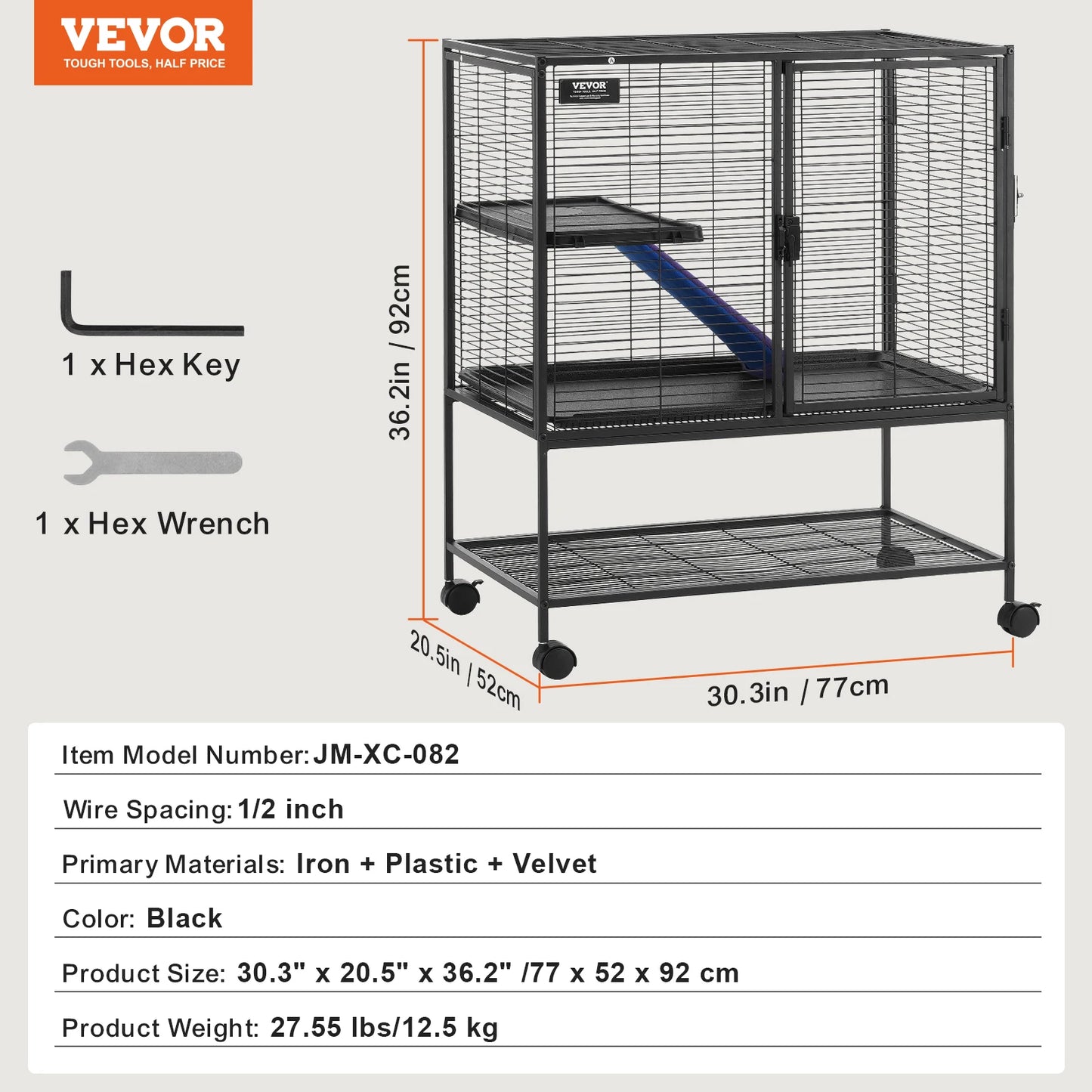 SucceBuy Rolling Metal Cage For Small Animals Four Tier