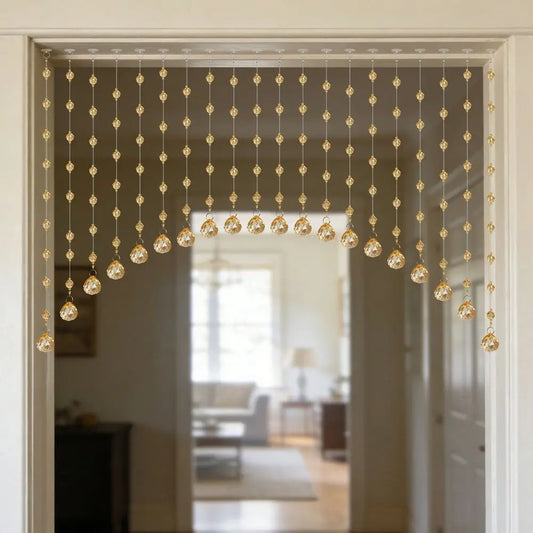Crystal Beaded Door Curtain With Arch Beads Self Adhesive