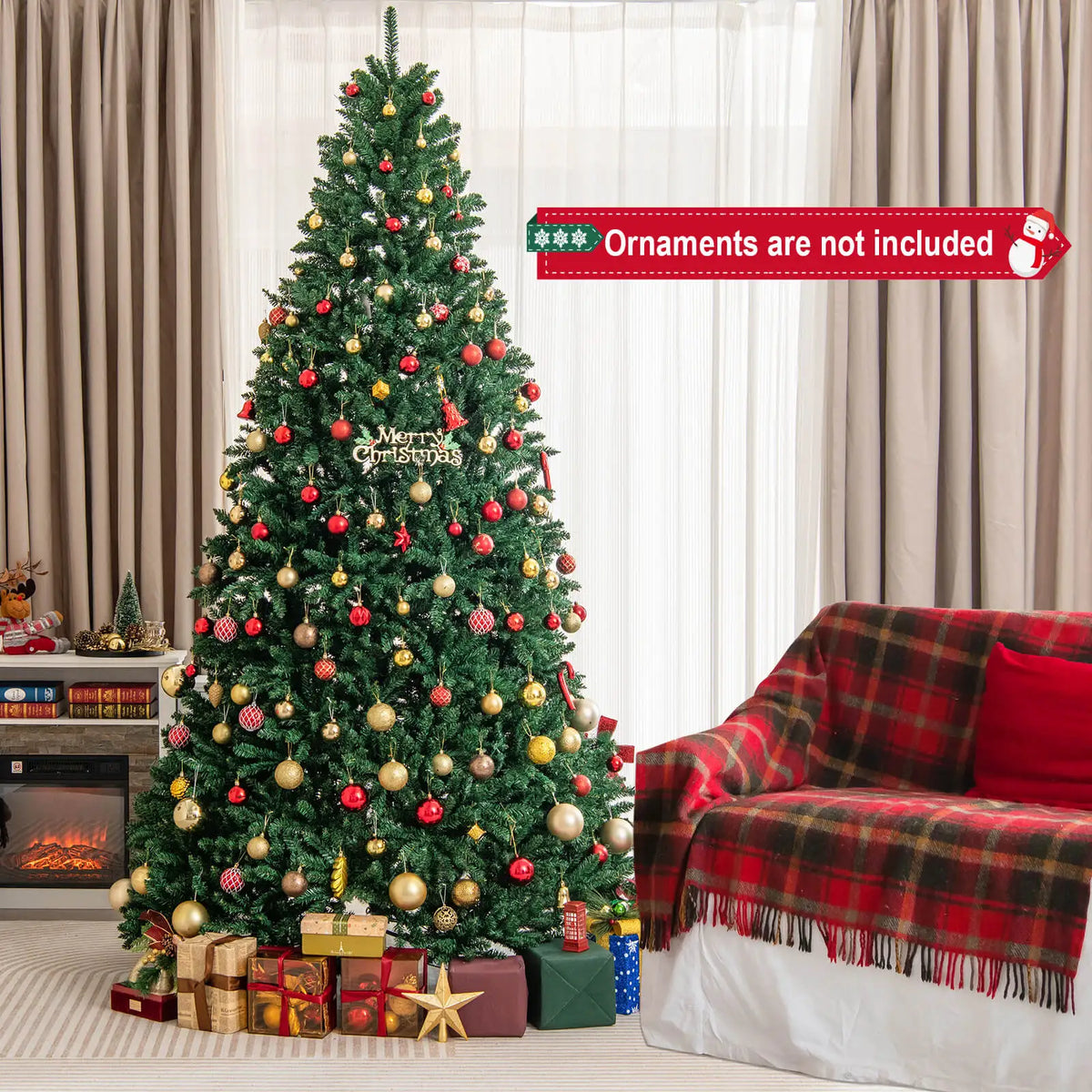 LIFEZEAL Artificial Christmas Tree With Lush Full Fir Branches