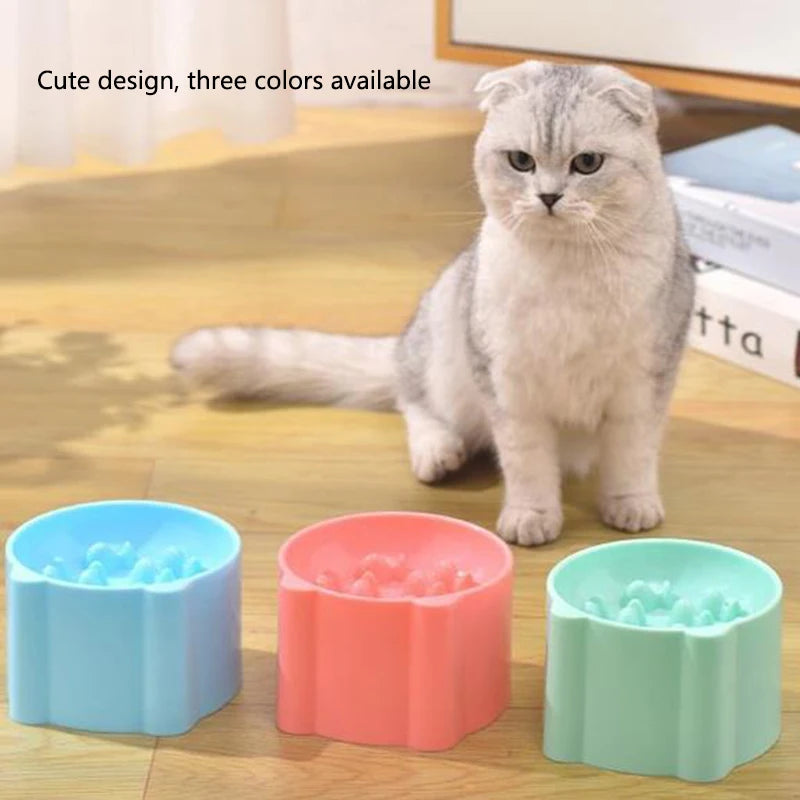 Cat Slow Feeder Bowl Anti-Choking Design For Cats And Dogs