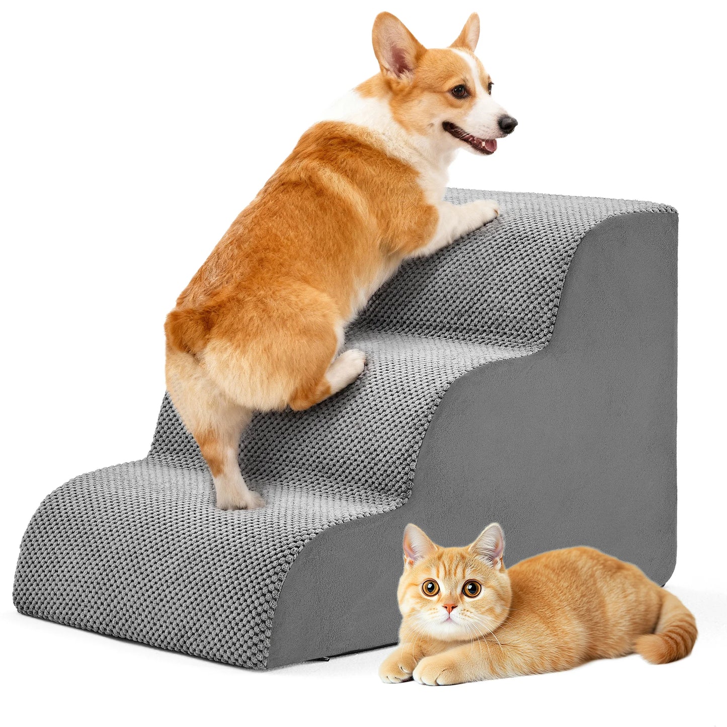 Curved High Density Foam Dog Stairs Ramp for Small Dogs