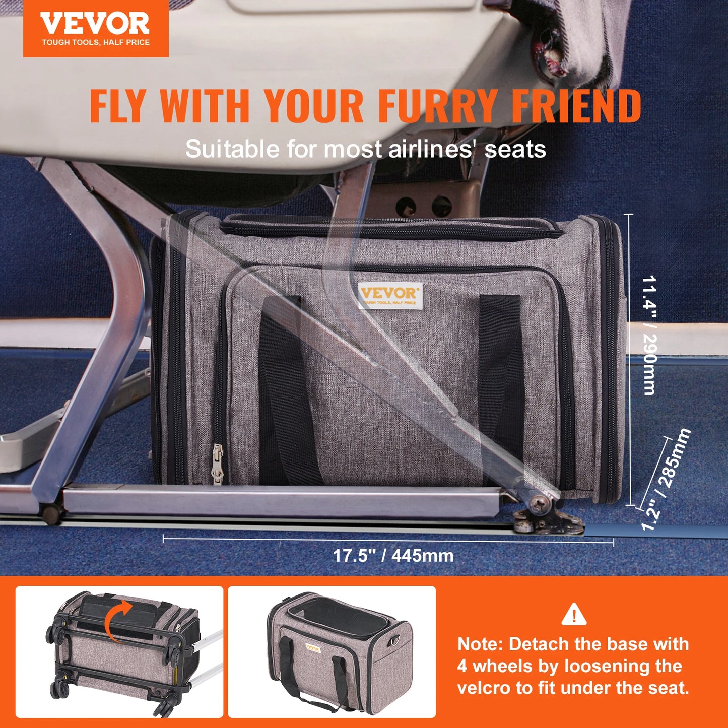 Breathable Cat Carrier Backpack With Wheels Telescopic Handle For Travel